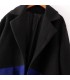 Black and blue lapel coat