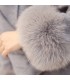 Maniche di eco-pelliccia cappotto grigio