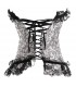 Black and white brocarde  corset