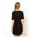 Modern PU leather with cotton black casual dress