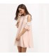 Pink empty shoulder dress