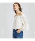 Lace flower white shirt