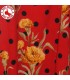 Silk carnations flower print red dress