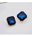 Dark blue big stone stud earrings