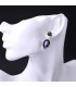Dark blue crystal pendant earrings