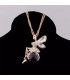 Gold plated crystal angel wings chain necklace
