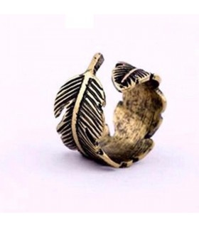 Bohemian feather shaped ring
