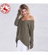 Criss cross backless knitted green sweater