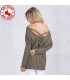 Criss cross backless knitted green sweater