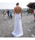 Super sexy rückenfreies kristallernes moderne Hochzeitskleid