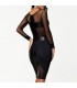 Backless moulantes manches longues robe sexy
