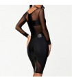 Backless moulantes manches longues robe sexy