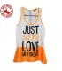 Orange top with message