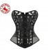 Mesh steel boned black corset