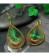 Peacock wire gold thread ear drop earrings