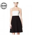 Formal business white beige and black dress