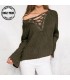 Hollow out black collar blouse