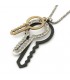 Fashion key shaped  rhinestones necklace