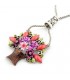 Vintage colored flower basket necklace 