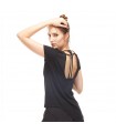 Quick dry open back black workout top