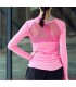 Frauen Sport transparent Langarm langärmelige schnell trocknend rosa Bluse
