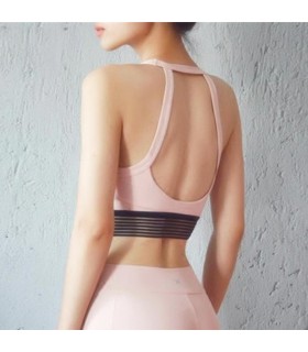 Sexy back pink sport bra