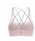 Quick dry padded pink sport strappy bra