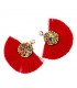 Red fringed Coachella ethnic earrings