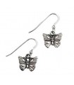 Silver butterfly drop earrings 