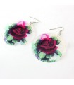 Red rose shell fashion earrings 