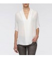 Simple flowing white silk t-shirt