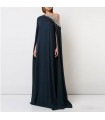 Black silk and rhinestones elegant gown  evening dress