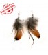 Brown feathers earrings