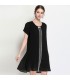 Black sexy small metal chains pleated dress