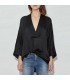 Black kimono silk shirt