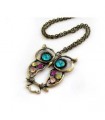 Retro bronze owl necklace 
