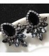 Grey black resin gems earrings