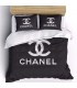 Housse de couette de luxe en coton satiné de marque Drap de lit noir