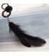 Black natural feathers earrings