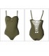 Army green super sexy crochet swimsuit