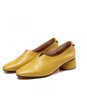 Yellow leather shoes
