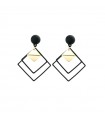 Drop geometric black and gold earrings