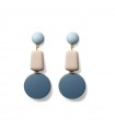 Boucles d'oreilles pendantes en bois bleu
