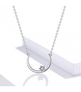 Silver moon necklace