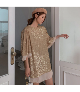 Shiny gold sequin dress