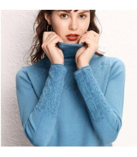 Cashmere cotton blend turtleneck sweater