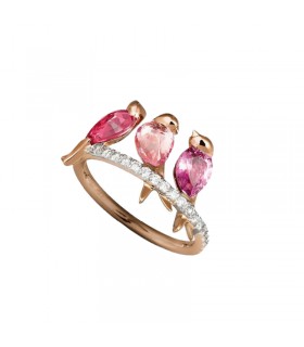 Pink stone bird ring