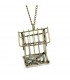 Bronze cage bird necklace