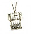 Bronze cage bird necklace