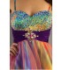 Short rainbow sequin dress color dress